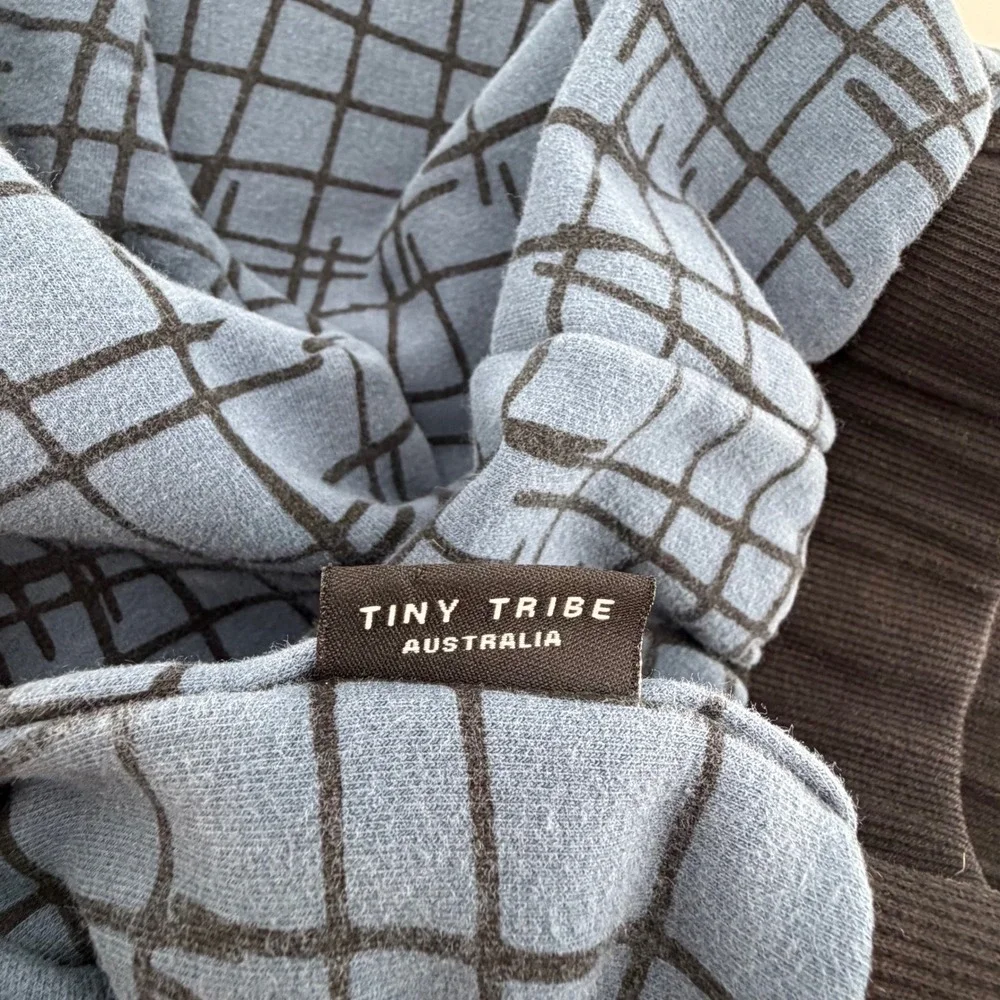 Tiny Tribe Boys Blue Grid Sweatshirt & Joggers Matching Sweatsuit Outfit Set 3T